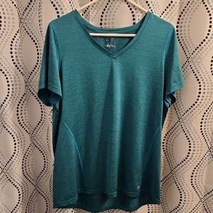 Chic Teal V-Neck Short Sleeve Top